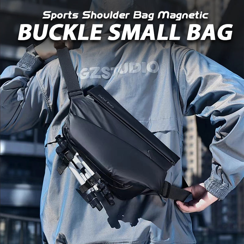 Large capacity sports shoulder bag magnetic buckle bag