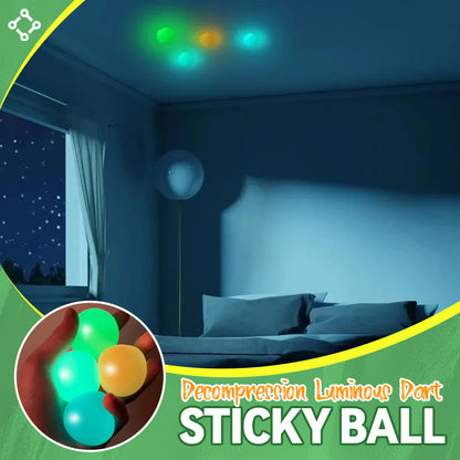 Sticky glow-in-the-dark bouncy ball