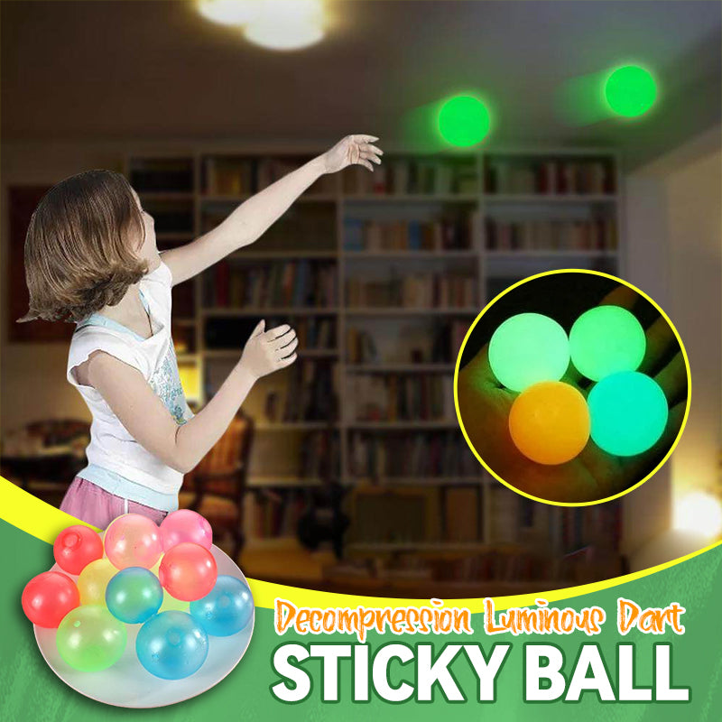 Sticky glow-in-the-dark bouncy ball