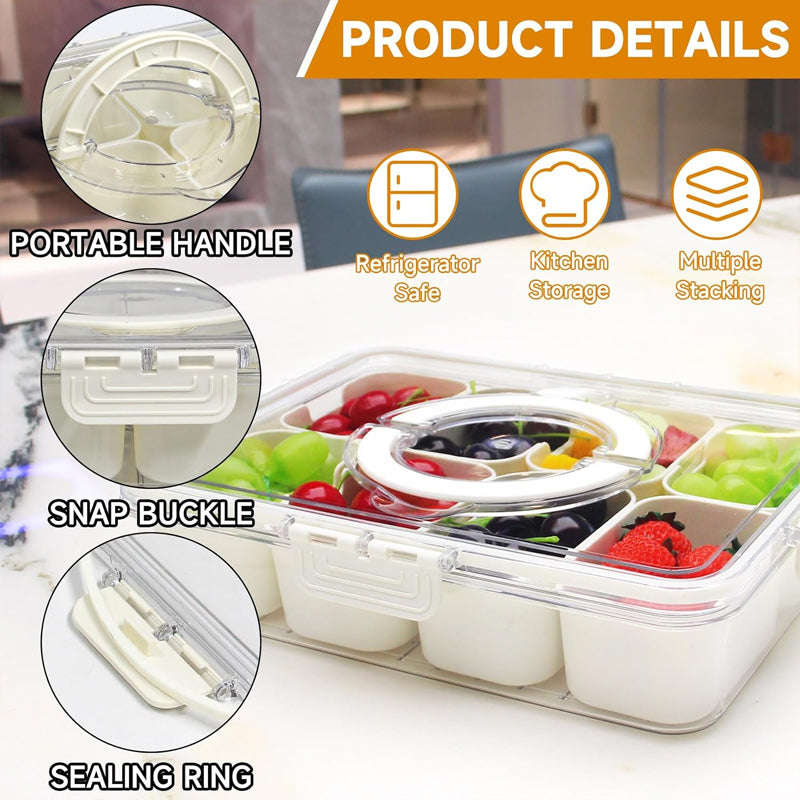 Multi-compartment sealed snack lunch box