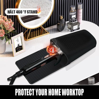 Silicone suction cup heat insulation curling iron hanging bag