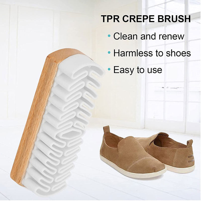 Natural Crepe Wood Brush, Suede Nubuck Shoes Brush Leather Stain Cleaner for Shoe Care