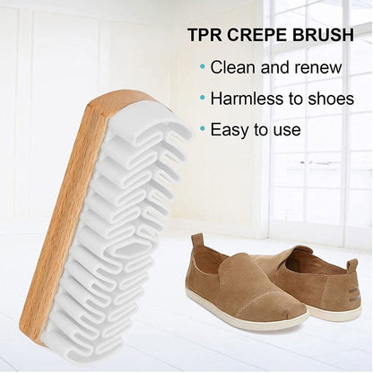 Natural Crepe Wood Brush, Suede Nubuck Shoes Brush Leather Stain Cleaner for Shoe Care