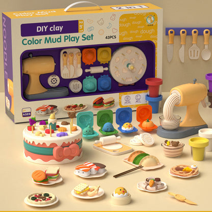 Children's DIY kitchen non-toxic clay toys（Comes with complimentary colored clay）