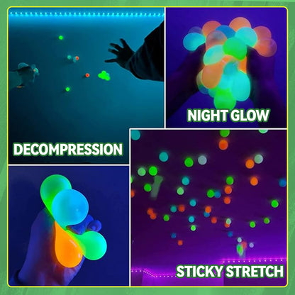 Sticky glow-in-the-dark bouncy ball