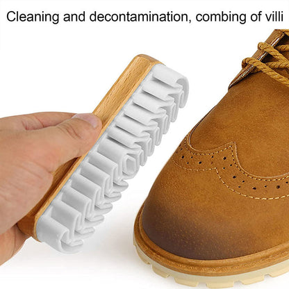 Natural Crepe Wood Brush, Suede Nubuck Shoes Brush Leather Stain Cleaner for Shoe Care