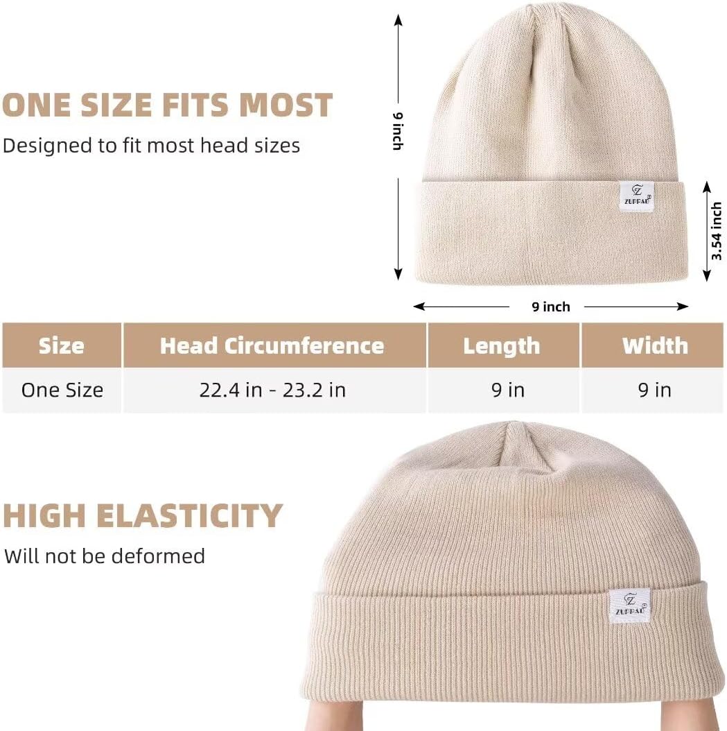 Satin Lined Winter Beanie Hats,Silk Lined Beanie Knit Soft Warm Cuffed Hat for Women Men