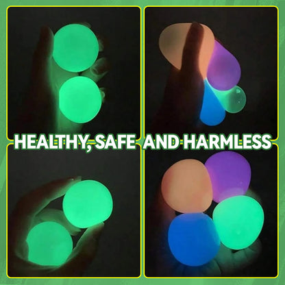 Sticky glow-in-the-dark bouncy ball