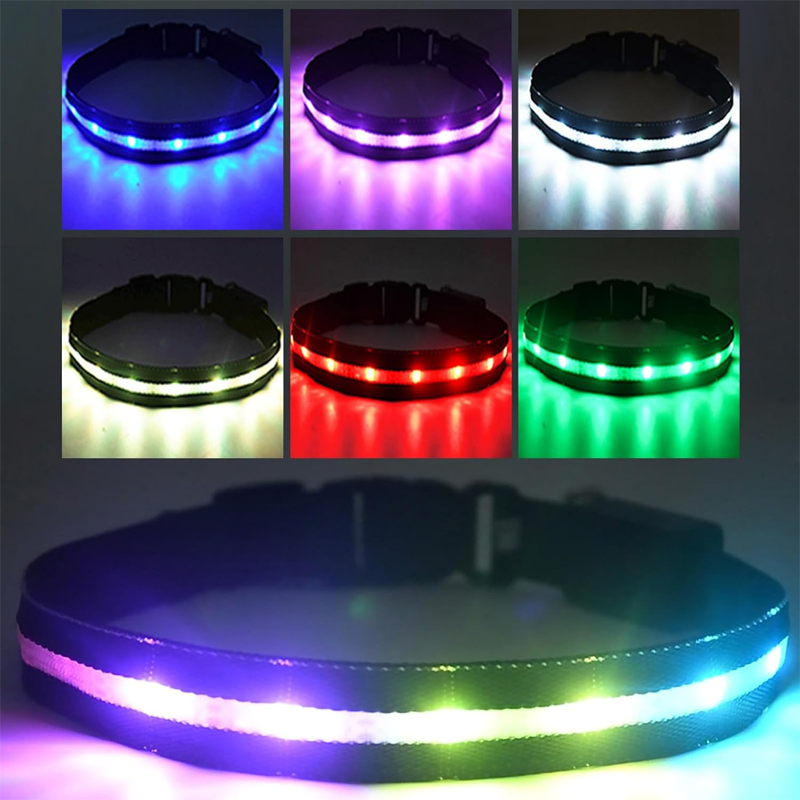 LED waterproof light up dog collar