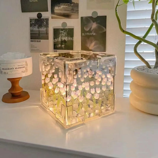 DIY Tulip Cube Mirror Lamp（Material package）