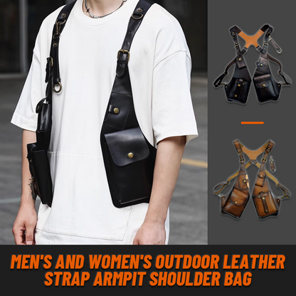 Men's and Women's Outdoor Leather Strap Armpit Shoulder Bag
